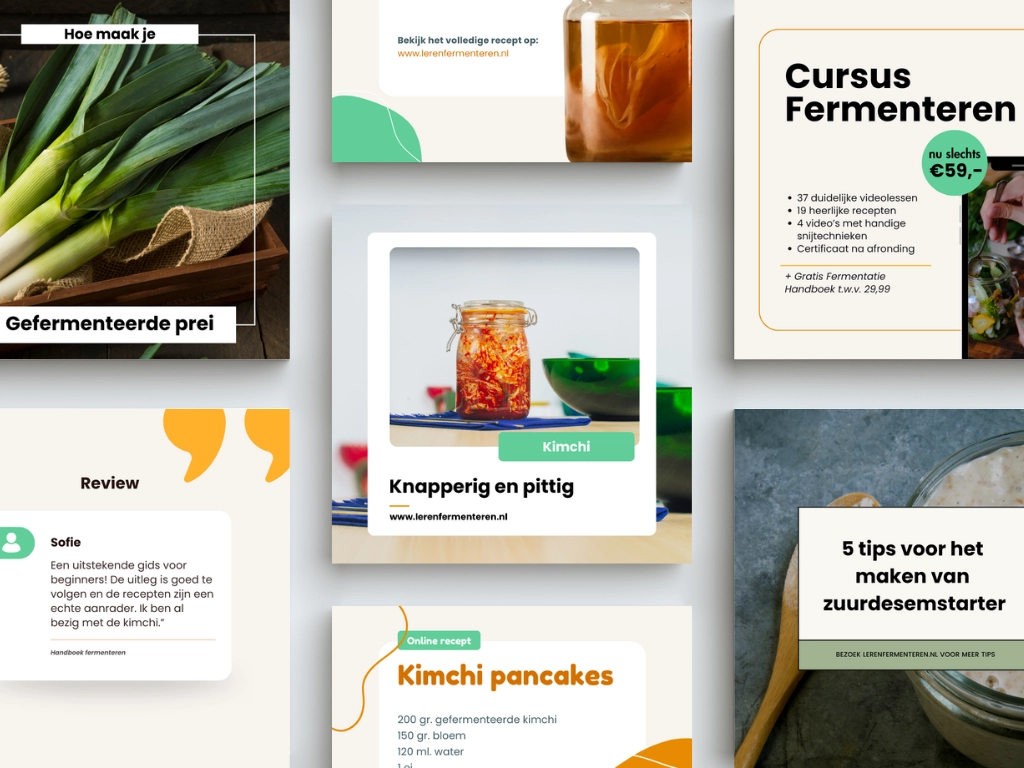 Social Media posts Lerenfermenteren.nl