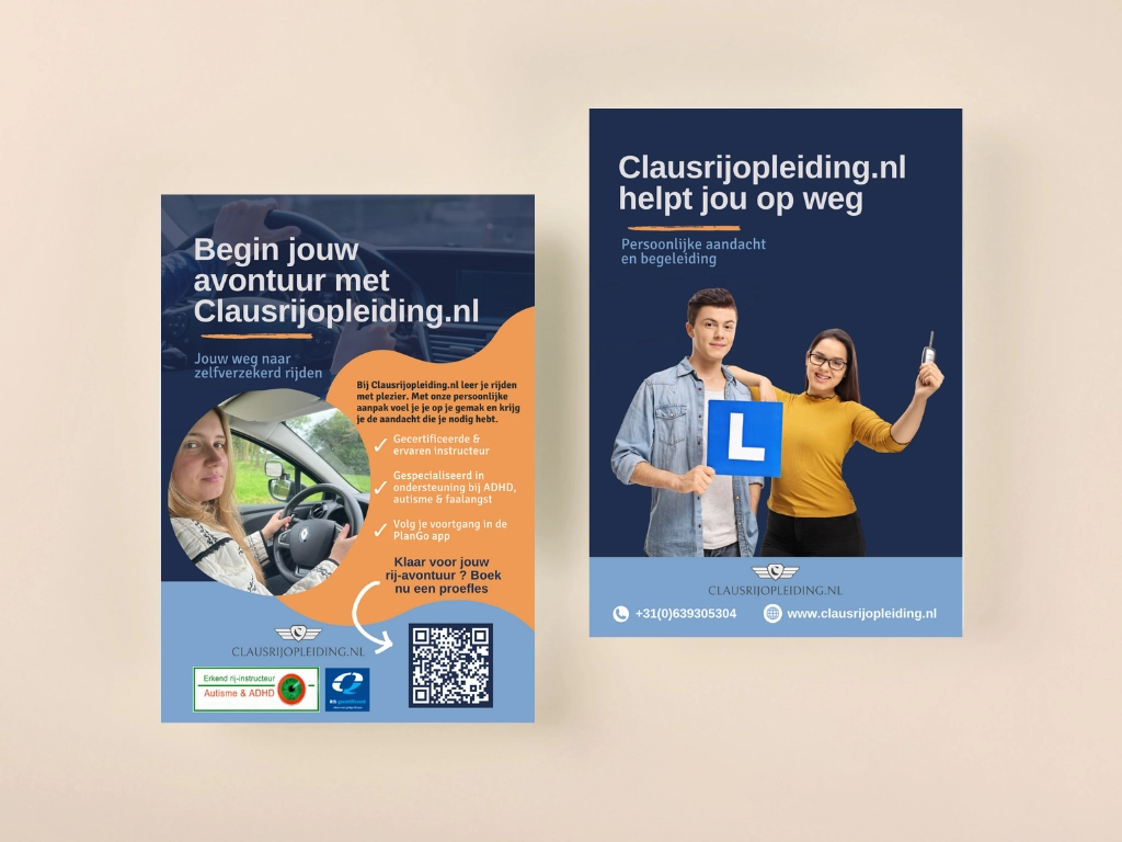 Flyerdesign Claus Rijopleidingen