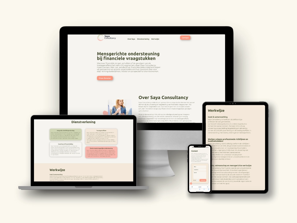 Websitedesign voor Saya Consultancy